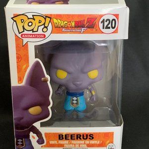 FUNKO POP ANIMATION DRAGON BALL Z BEERUS #120  RARE VAULTED W/PROTECTOR